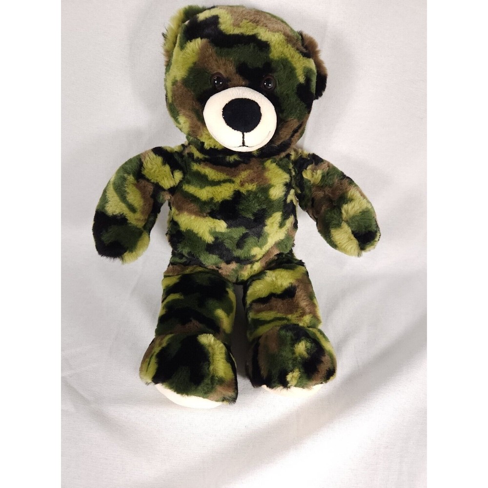 Camouflage Build A Bear Plush Green Camo 16" Stuffed Animal Military BABW